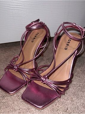 torrid Metallic Plum Strappy Heels